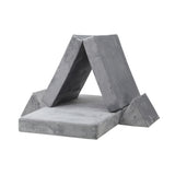 Mazam Kids Play Couch Modular Foam Sofa Bed DIY 2 Seater Grey - 45-Degree Angle