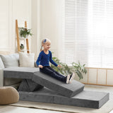 Mazam Kids Play Couch Modular Foam Sofa Bed DIY 2 Seater Grey - Top-Down View