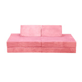 Oikiture 4Pcs Kids Play Couch Modular Lounge Cushion Pink - Extra Image