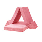 Oikiture 4Pcs Kids Play Couch Modular Lounge Cushion Pink - Side View