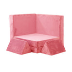 Oikiture 4Pcs Kids Play Couch Modular Lounge Cushion Pink