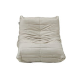 Oikiture Floor Sofa Lazy Couch Beige Polyester - Close-Up Angle