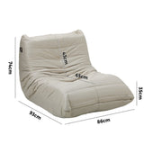 Oikiture Floor Sofa Lazy Couch Beige Polyester