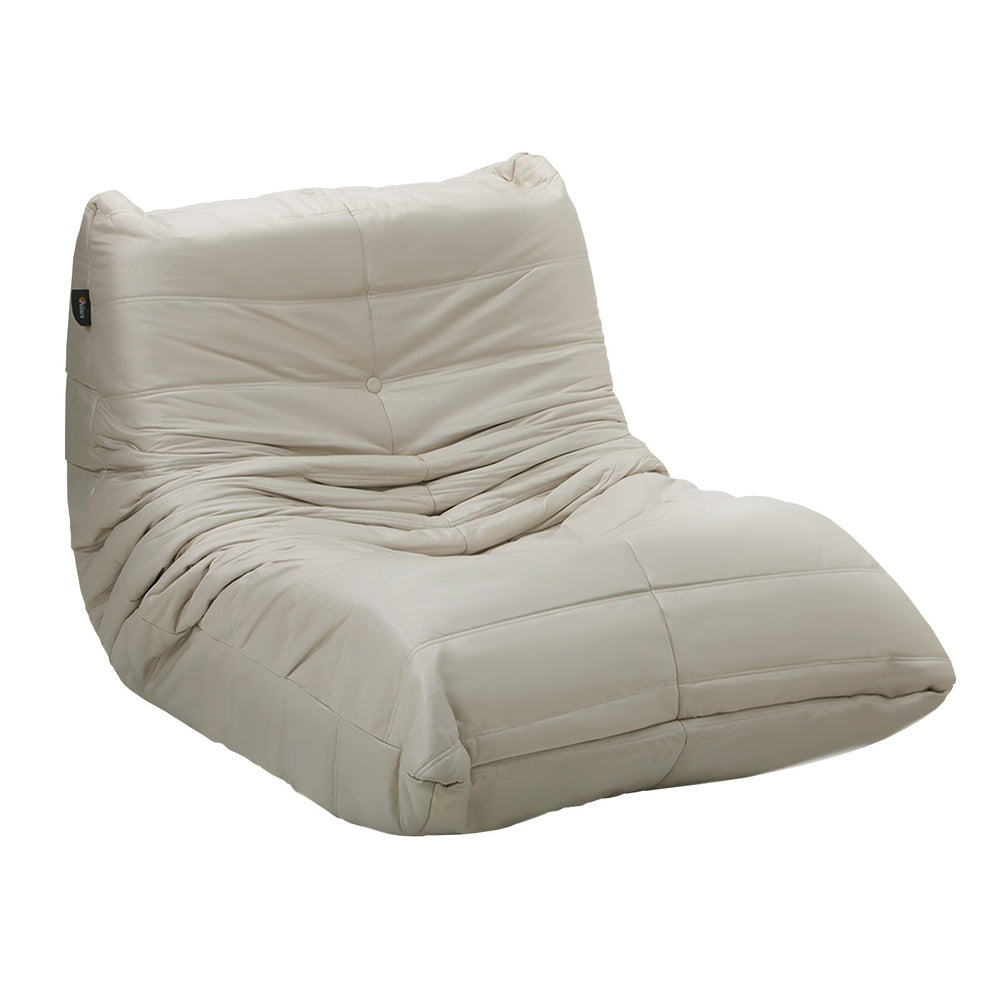 Oikiture Floor Sofa Lazy Couch Beige Polyester