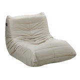 Oikiture Floor Sofa Lazy Couch Beige Polyester - Low Angle