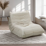 Oikiture Floor Sofa Lazy Couch Beige Polyester - 45-Degree Angle