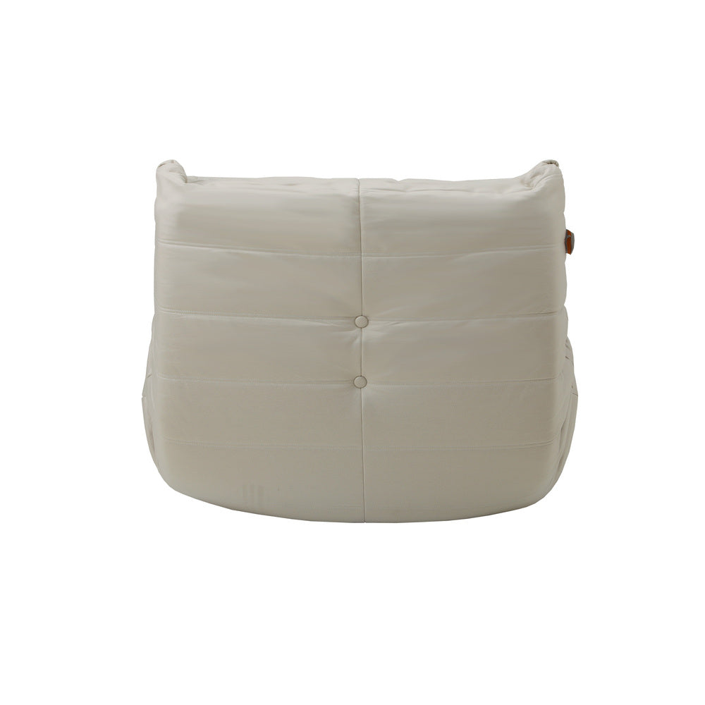 Oikiture 2X Floor Sofa Lounge Caterpillar Lazy Couch Single Pouffe Beige