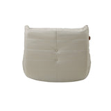 Oikiture 2X Floor Sofa Lounge Caterpillar Lazy Couch Single Pouffe Beige - Front View