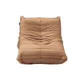 Oikiture Floor Sofa Lazy Couch Brown Polyester - 45-Degree Angle