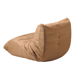 Oikiture Floor Sofa Lazy Couch Brown Polyester - Front View