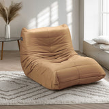 Oikiture Floor Sofa Lazy Couch Brown Polyester