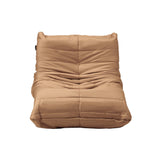 Oikiture 2X Floor Sofa Lounge Caterpillar Couch Single Pouffe Brown - Rear View