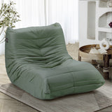 Oikiture Floor Sofa Lazy Couch Green Polyester - Low Angle