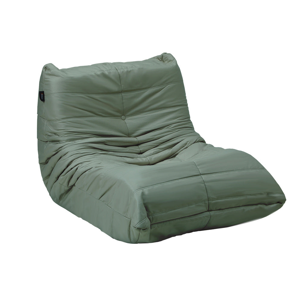 Oikiture Floor Sofa Lazy Couch Green Polyester