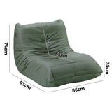 Oikiture Floor Sofa Lazy Couch Green Polyester - Extra Image