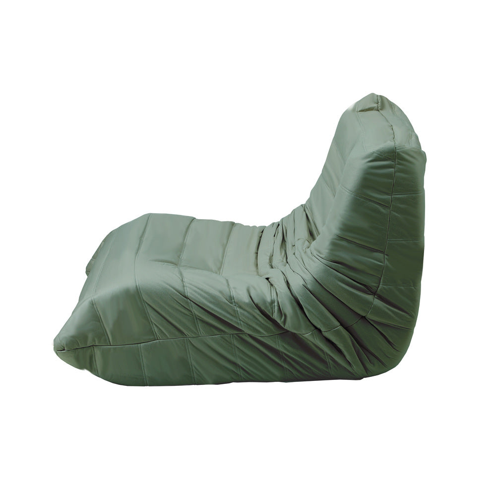 Oikiture Floor Sofa Lazy Couch Green Polyester