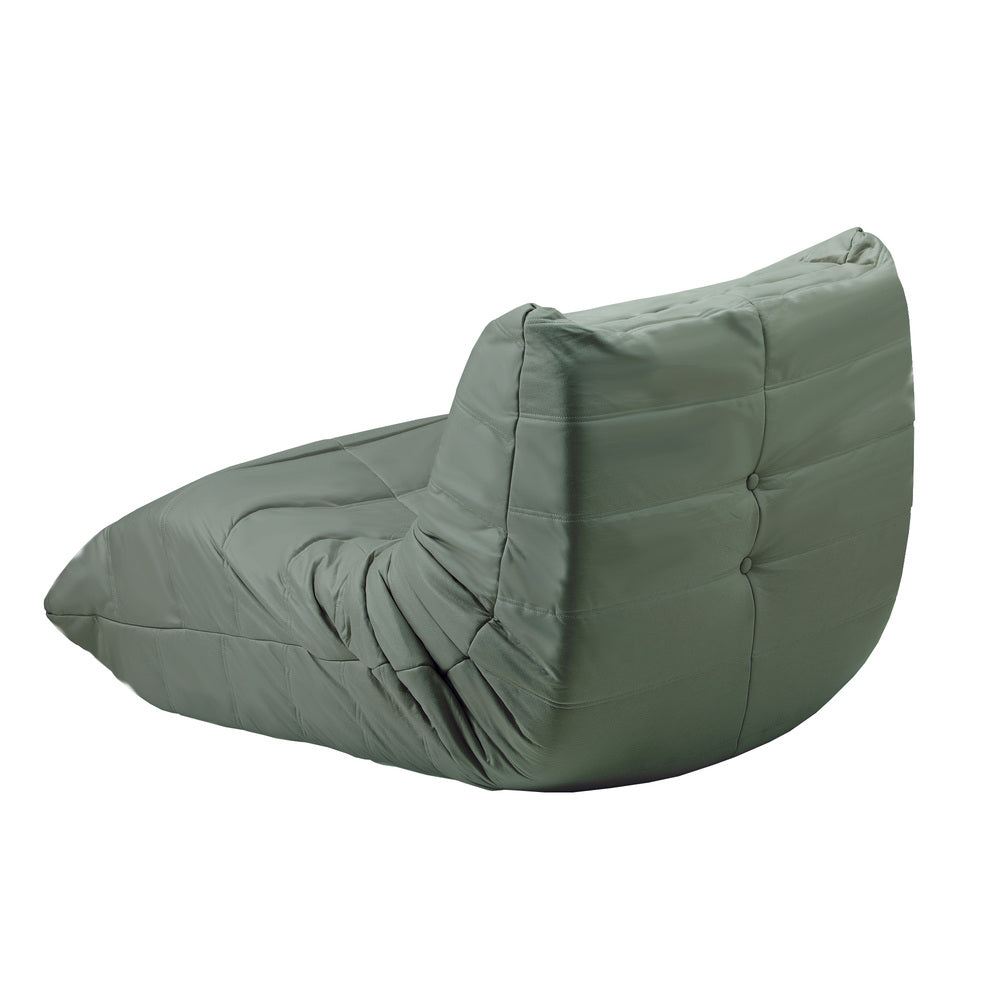 Oikiture Floor Sofa Lazy Couch Green Polyester