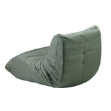 Oikiture Floor Sofa Lazy Couch Green Polyester - Close-Up Angle