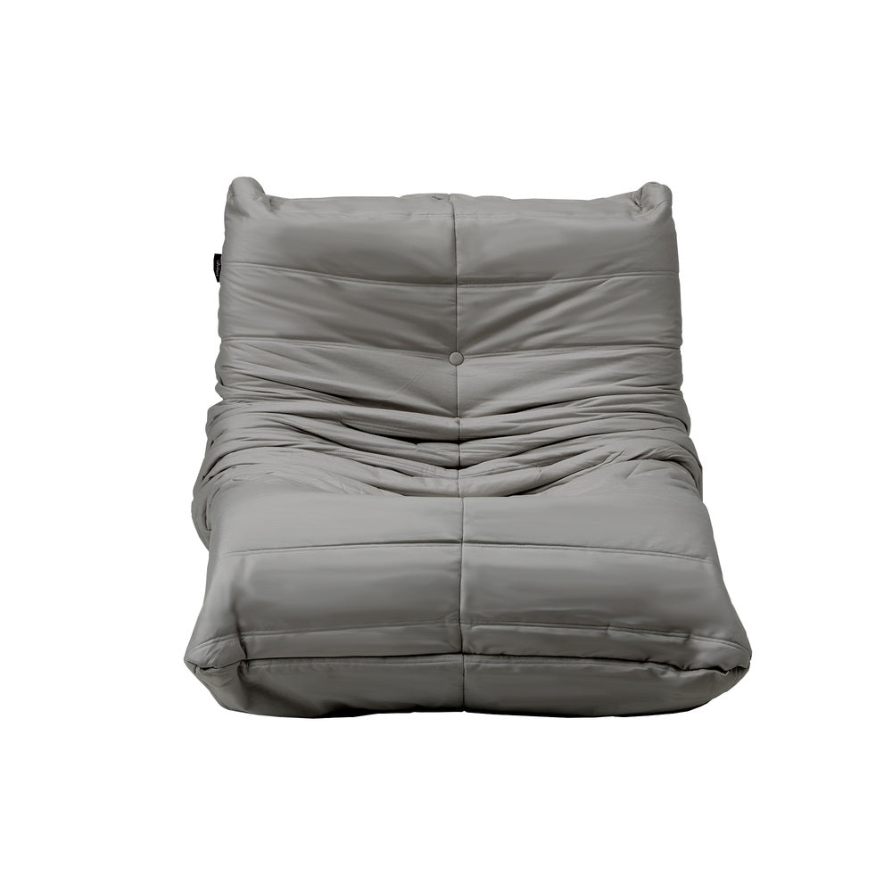 Oikiture Floor Sofa Lazy Couch Grey Polyester
