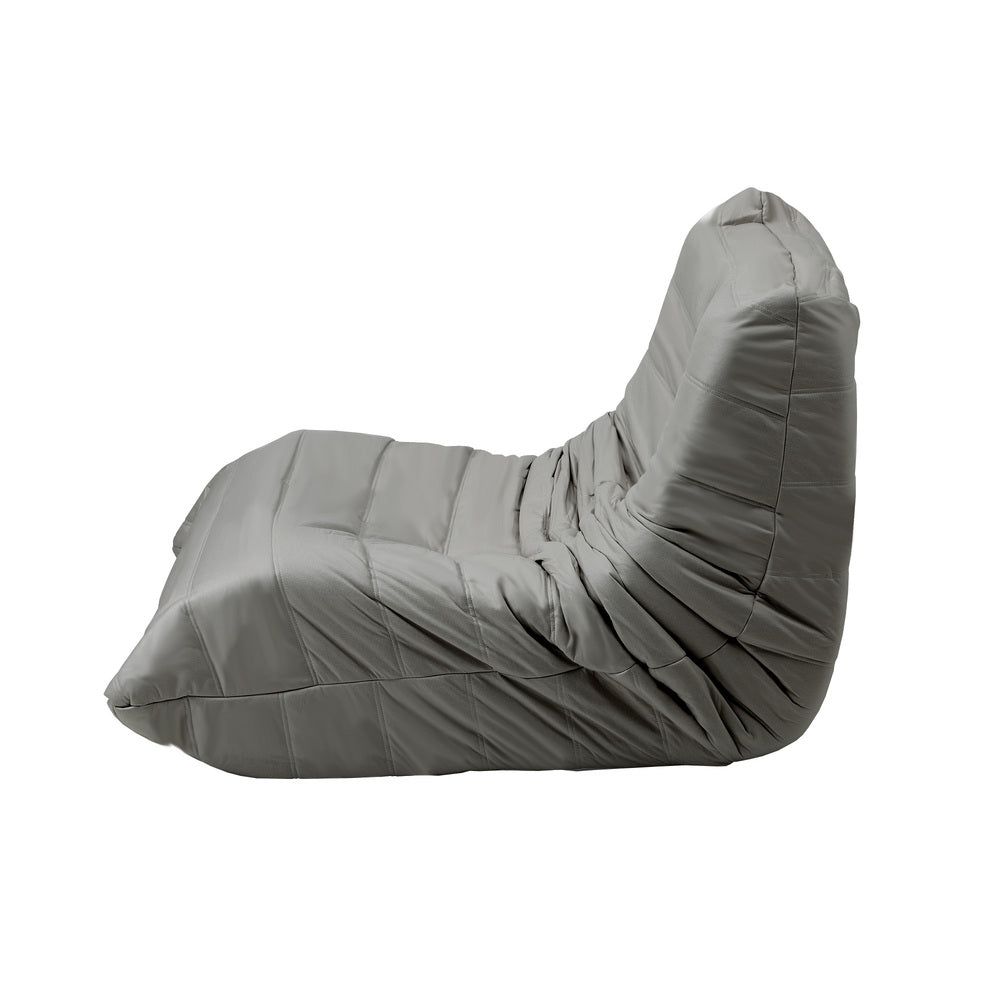 Oikiture Floor Sofa Lazy Couch Grey Polyester