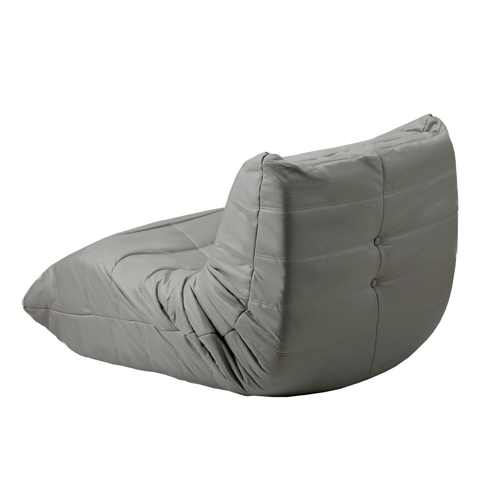 Oikiture Floor Sofa Lazy Couch Grey Polyester