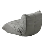 Oikiture Floor Sofa Lazy Couch Grey Polyester - Rear View