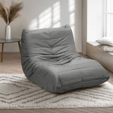 Oikiture Floor Sofa Lazy Couch Grey Polyester