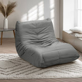 Oikiture Floor Sofa Lazy Couch Grey Polyester - Extra Image