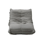 Oikiture 2X Floor Sofa Lounge Caterpillar Couch Single Pouffe Grey