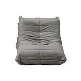 Oikiture 2X Floor Sofa Lounge Caterpillar Couch Single Pouffe Grey - Rear View