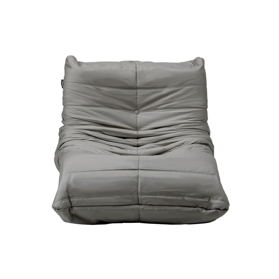 Oikiture 2X Floor Sofa Lounge Caterpillar Couch Single Pouffe Grey
