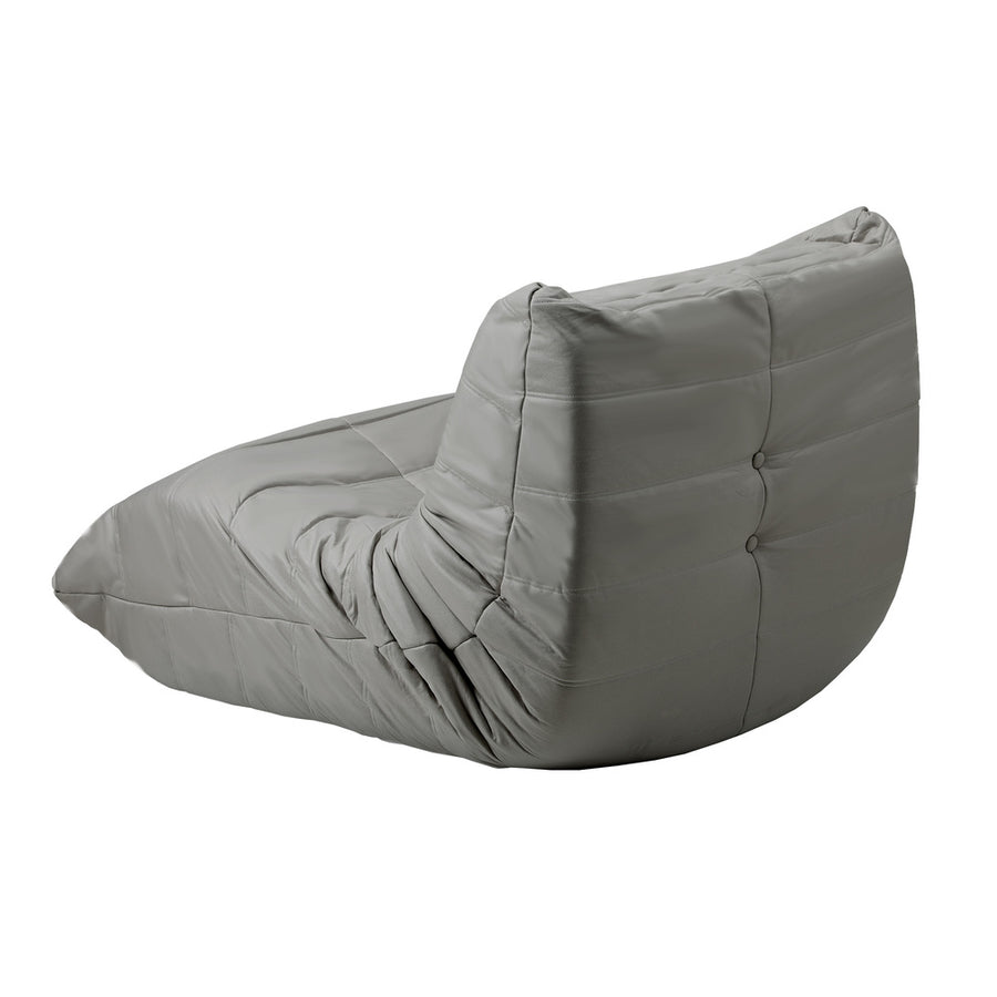Oikiture 2X Floor Sofa Lounge Caterpillar Couch Single Pouffe Grey
