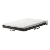 Bedra King Single Mattress Cool Gel Memory Foam No Spring 16cm - Side View