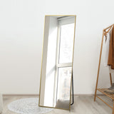 Oikiture Full Length Mirror Rectangle Free Standing Gold
