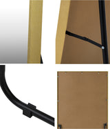 Oikiture Full Length Mirror Rectangle Free Standing Gold - Front View