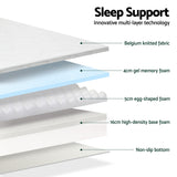 Giselle Bedding Memory Foam Mattress Bed Cool Gel Non Spring 25cm Single - Rear View