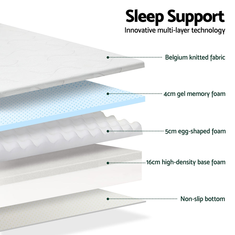 Giselle Bedding Memory Foam Mattress Bed Cool Gel Non Spring 25cm Single, image 5