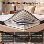 Giselle 18cm Queen Memory Foam Mattress Dual Feel Reversible Charcoal Foam