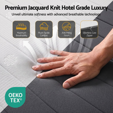 Giselle 18cm Queen Memory Foam Mattress Dual Feel Reversible Charcoal Foam, image 6