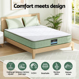 Giselle 25cm Memory Foam Mattress Dual Layer Zipper Cover Cool Charcoal Foam Mattresses Double - Top-Down View