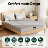 Giselle Bedding Cool Gel Memory Foam Mattress Charcoal 7-Zone Washable Bamboo Cover 15cm King - Top-Down View