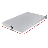 Giselle Bedding Cool Gel Memory Foam Mattress Charcoal 7-Zone Washable Bamboo Cover 15cm King Single - Front View
