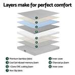 Giselle Bedding Cool Gel Memory Foam Mattress Charcoal 7-Zone Washable Bamboo Cover 15cm Queen