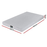 Giselle Bedding Cool Gel Memory Foam Mattress Charcoal 7-Zone Washable Bamboo Cover 15cm Single - Front View