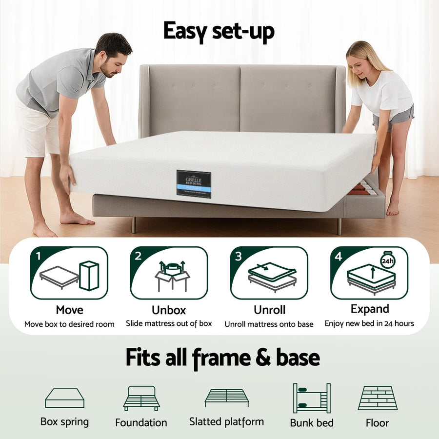 Giselle 20cm Memory Foam Mattress Green Tea Double, image 5