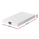 Giselle 20cm Memory Foam Mattress Green Tea Single - Front View