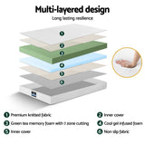 Giselle 20cm Memory Foam Mattress Green Tea Single - Top-Down View