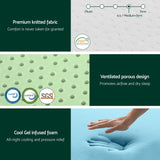 Giselle 20cm Memory Foam Mattress Green Tea Single - 45-Degree Angle