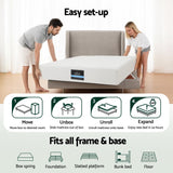 Giselle 20cm Memory Foam Mattress Green Tea Single - Rear View