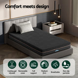 Giselle 18cm Memory Foam Mattress Green Tea Foam Cool Gel Foam Mattresses King Single - Top-Down View
